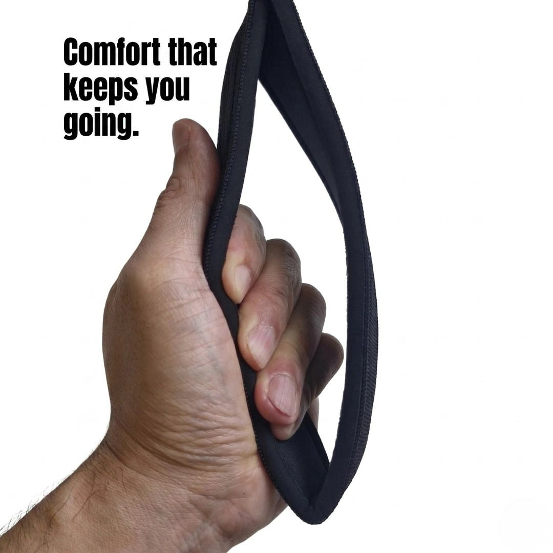 Hand gripping the padded loop of the LiteRope Foldable Tricep Rope
