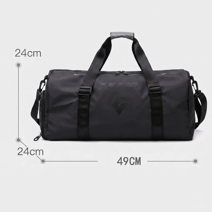 GymRoam 30L Duffle Bag dimensions diagram: 49cm long, 24cm wide, 24cm high