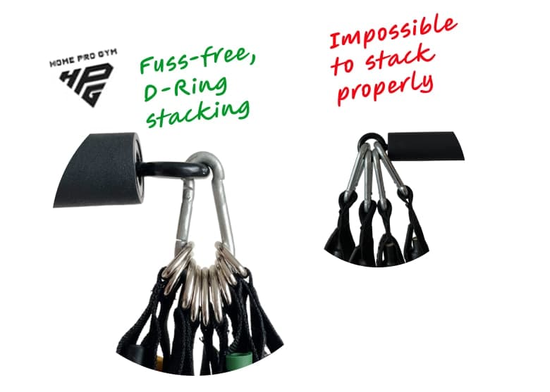 HomeProGym Fuss-Free D-Ring Stacking Method with a Single Carabiner