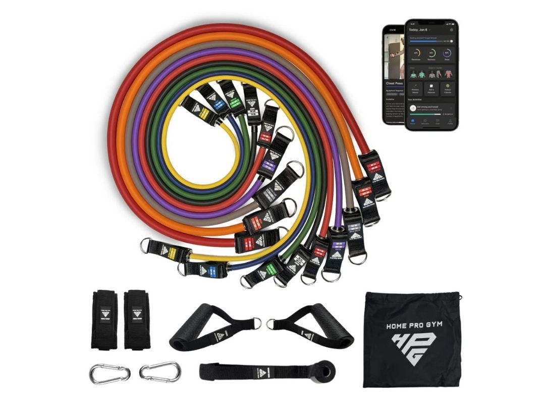 HomeProGym Mega Set - all 9 resistance bands from 10 to 90 lbs