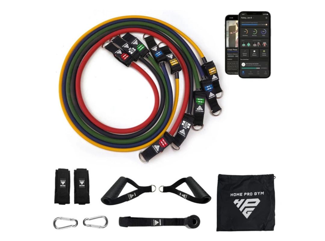 HomeProGym Pro Set - 5 resistance bands from 10 to 50 lbs