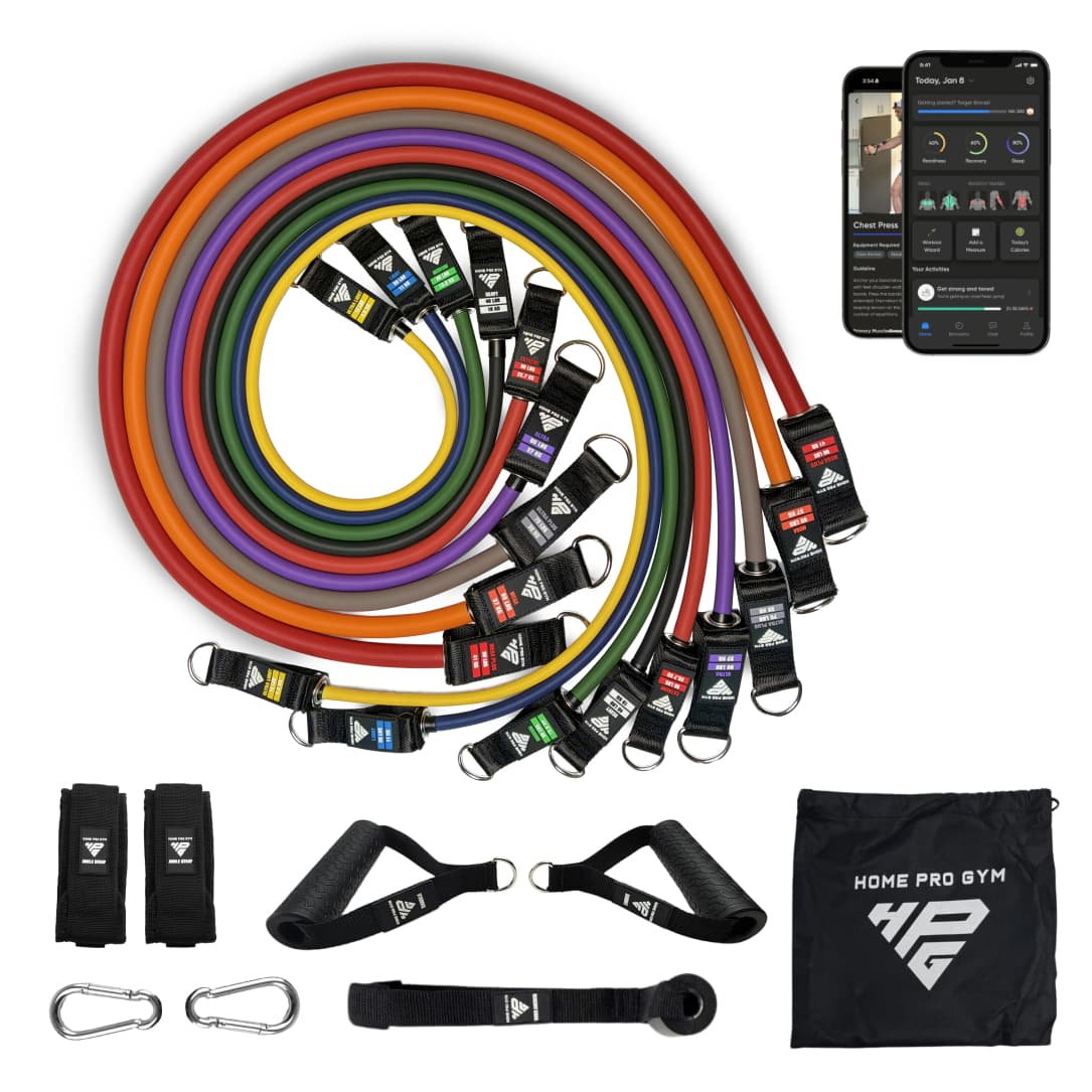HomeProGym PowerTube Stackable Bands Mega Set and Supafit App
