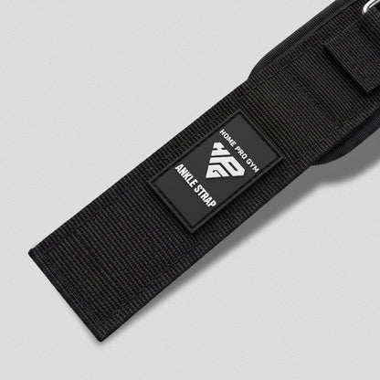 Rubber HomeProGym Ankle Strap label on the outer nylon.