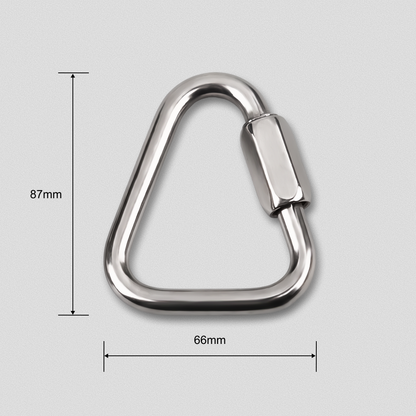 Power Band Carabiner dimension drawing: 87 mm tall, 66 mm wide.