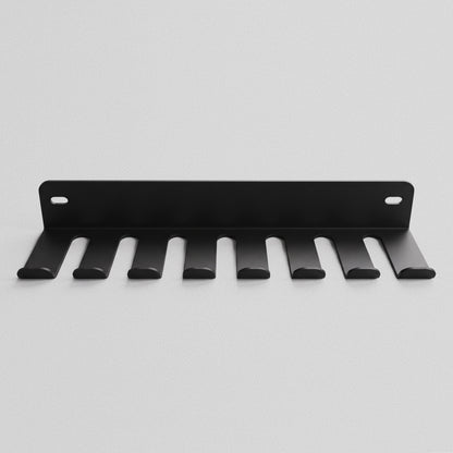Storage Rack seen straight on, eight hooks and two screw slots visible.