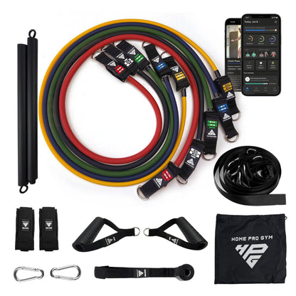 PowerTube Stackable 450lbs Band Set + Bar & Ultra Door Anchor – Labor Day Special - HomeProGym