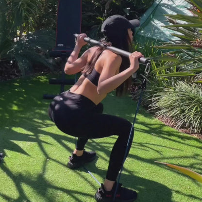 Female athletes demonstrating full-body workouts using Home Pro Gym Stackable PowerTube Resistance Bands