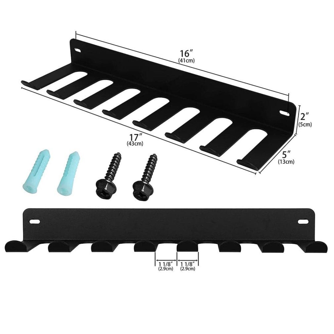 Poskad Gym Storage Rack,8 Hook Heavy-Duty Steel Gym Organizer Wall