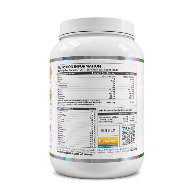 ONEST 100% Whey Protein Isolate - Nutrition Information